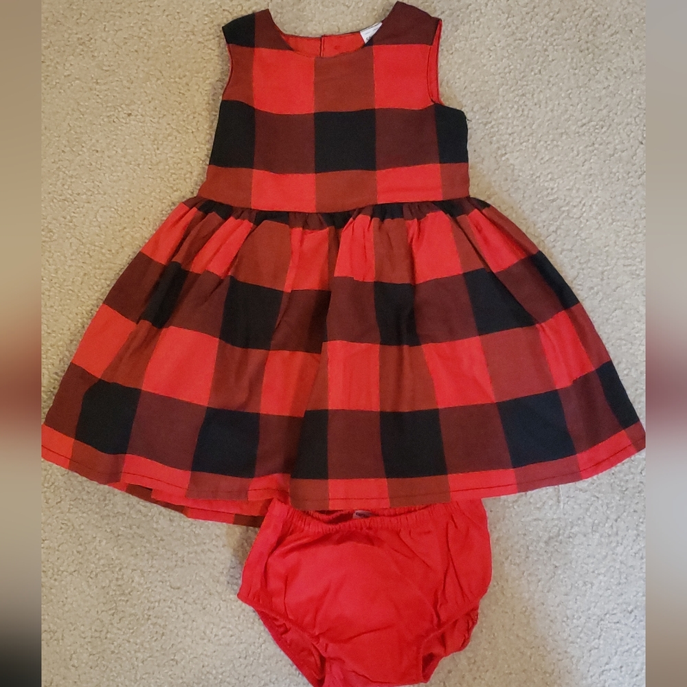 Red and black plaid dress 18M
